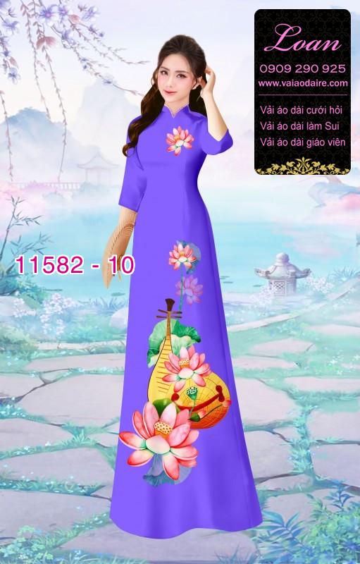 Vải áo dài hoa sen