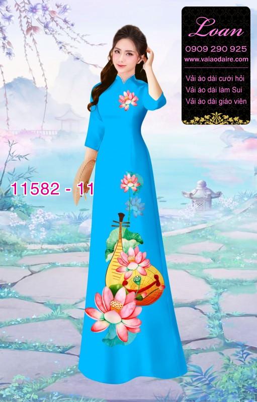 Vải áo dài hoa sen