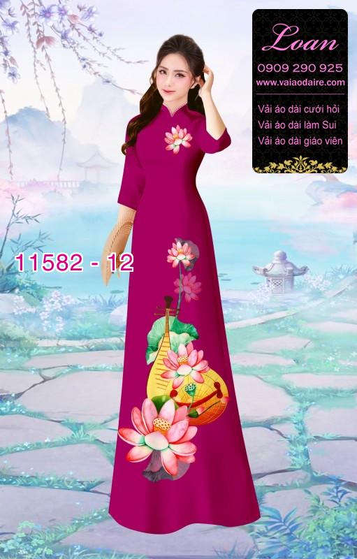Vải áo dài hoa sen