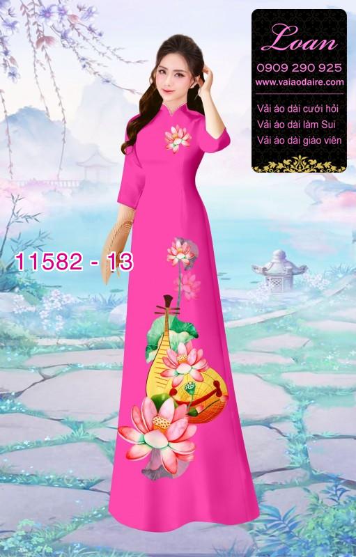 Vải áo dài hoa sen