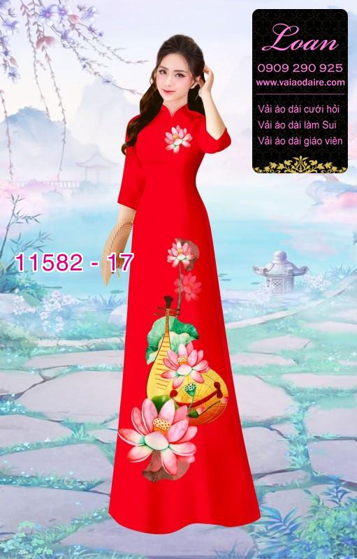 Vải áo dài hoa sen