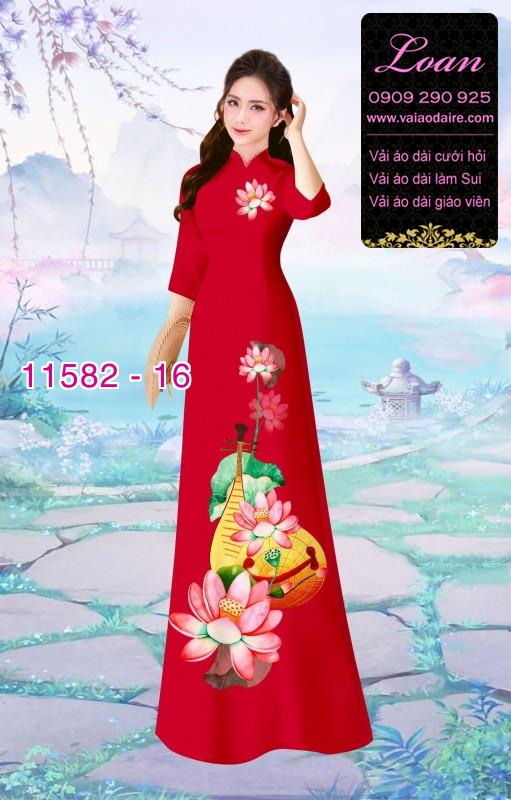 Vải áo dài hoa sen
