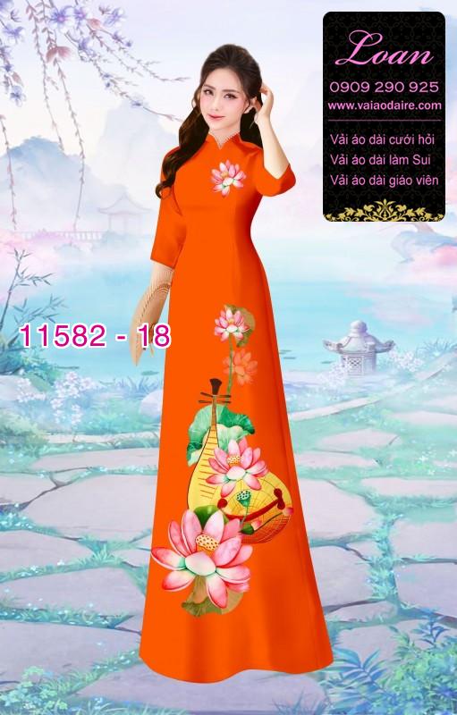 Vải áo dài hoa sen