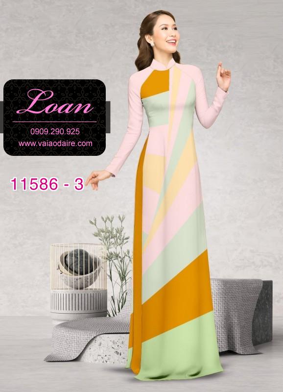 Vải áo dài hoa 3D