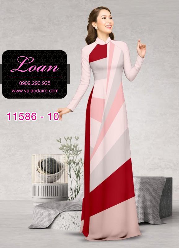 Vải áo dài hoa 3D