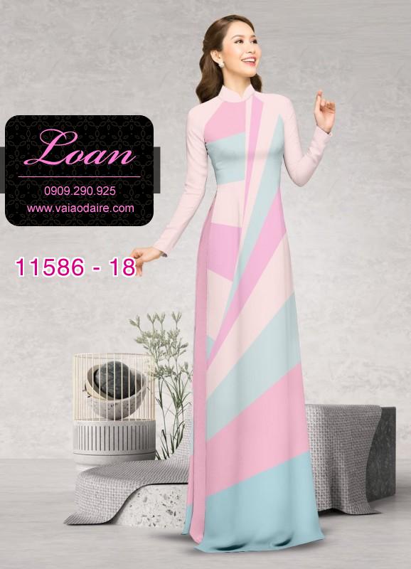 Vải áo dài hoa 3D