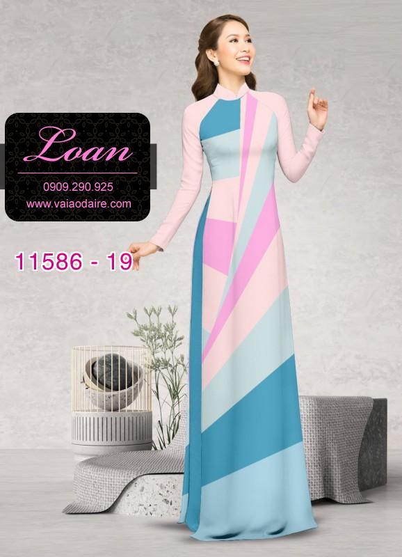 Vải áo dài hoa 3D