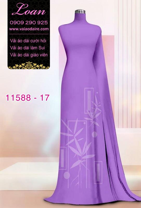 Vải áo dài in 4D cành trúc