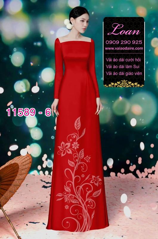 Vải áo dài in 4D hoa văn