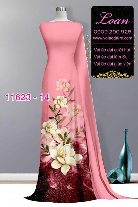 Vải áo dài in hoa 3D