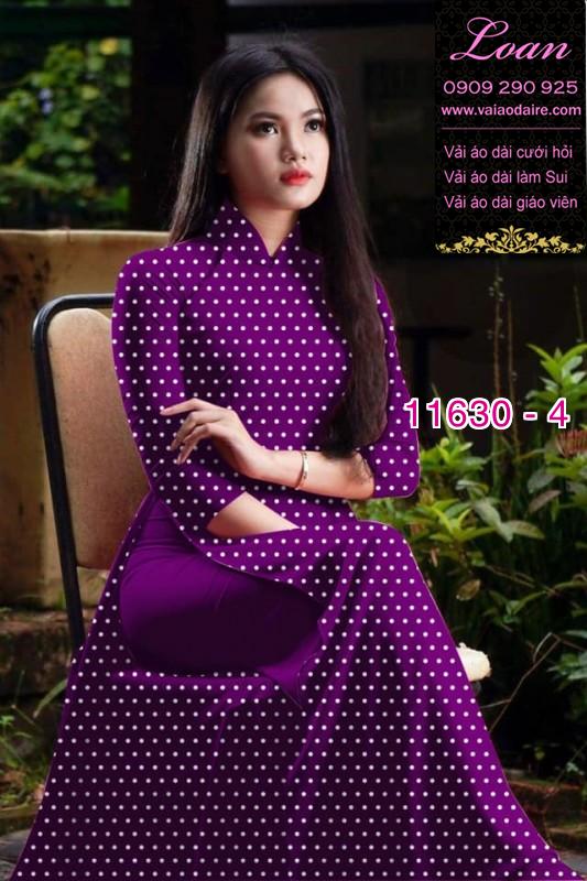 Vải áo dài chấm bi