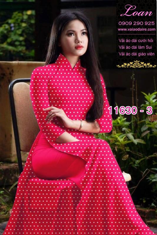 Vải áo dài chấm bi