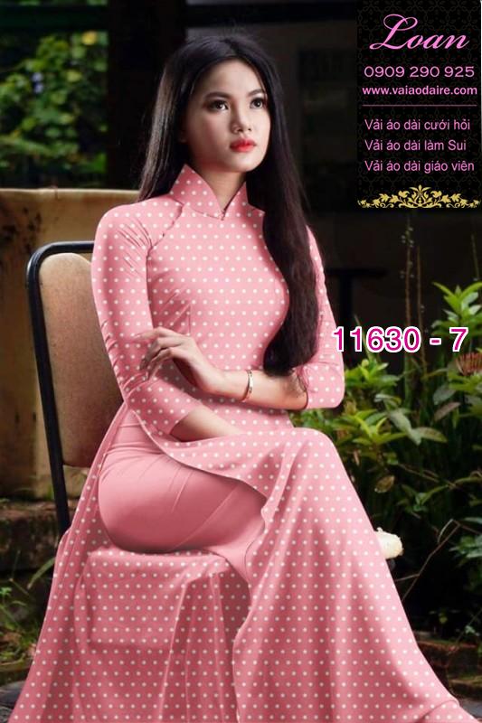 Vải áo dài chấm bi