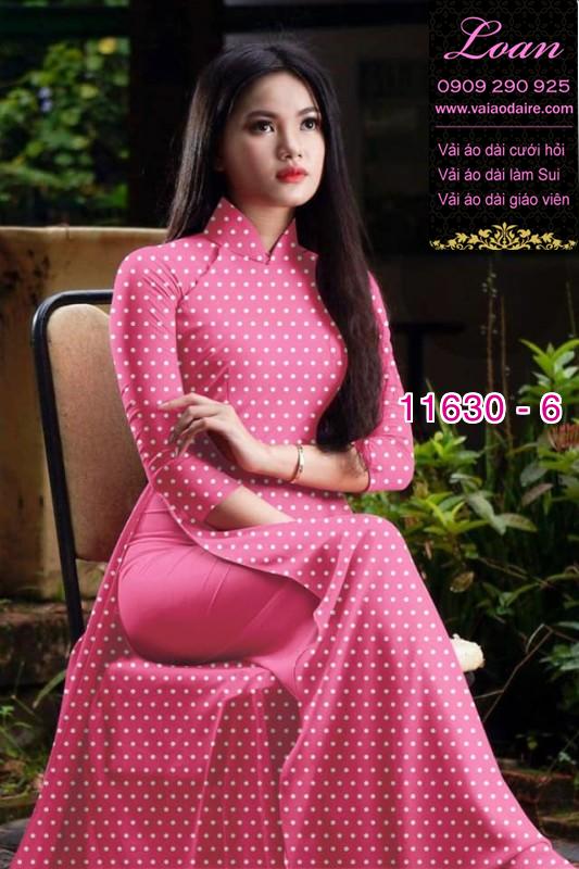 Vải áo dài chấm bi