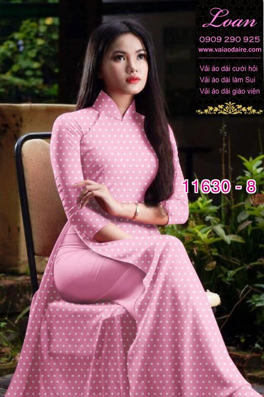 Vải áo dài chấm bi