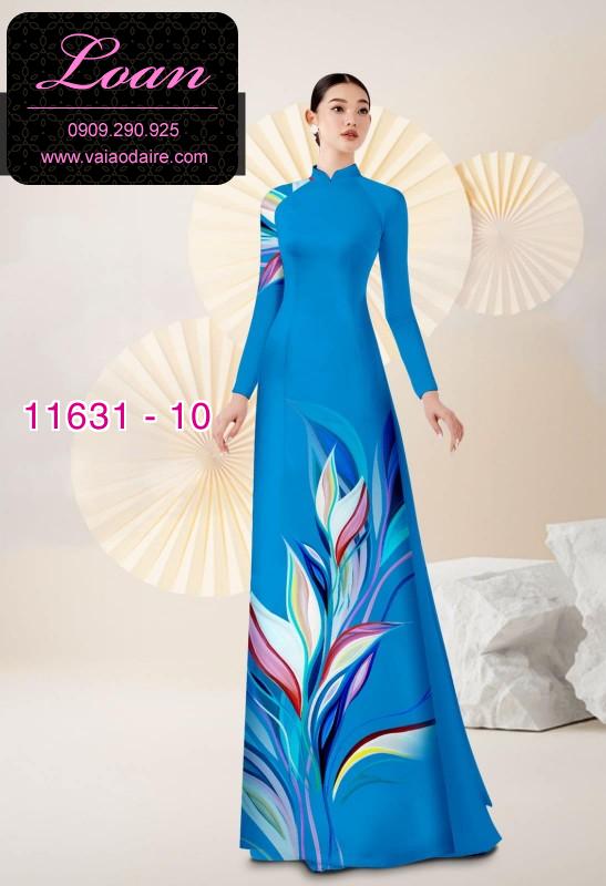Vải áo dài hoa 3D