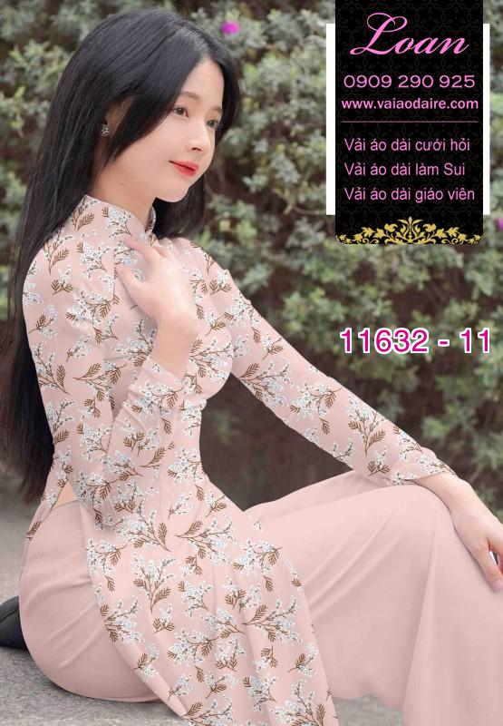 Vải áo dài hoa nhí Vải áo dài hoa nhí