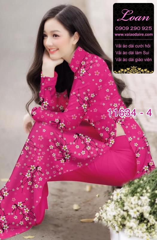 Vải áo dài hoa nhí