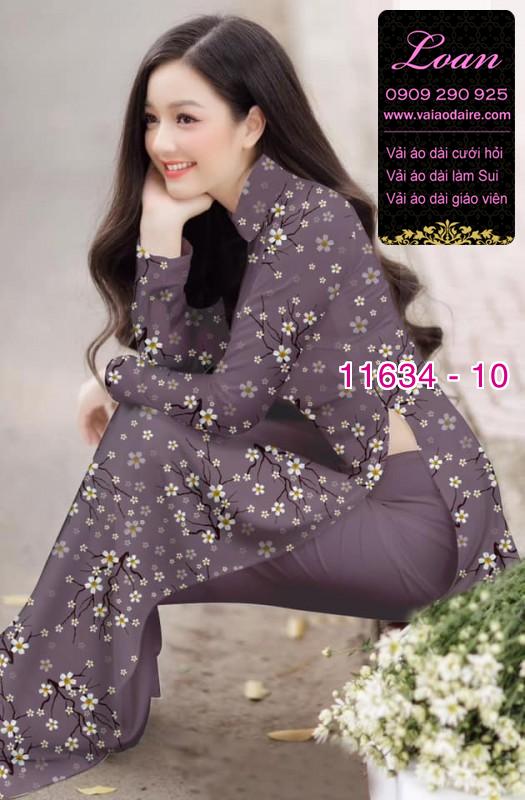 Vải áo dài hoa nhí