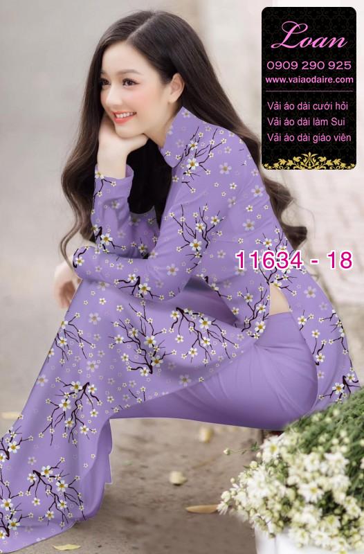 Vải áo dài hoa nhí