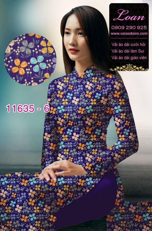 Vải áo dài hoa nhí Vải áo dài hoa nhí