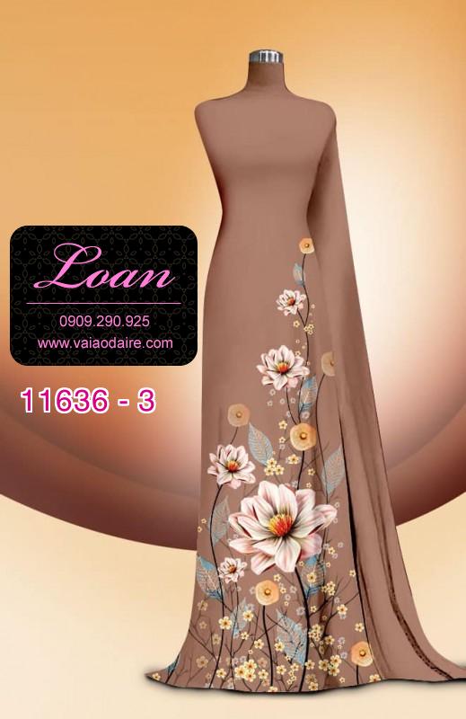 Vải áo dài hoa 3D
