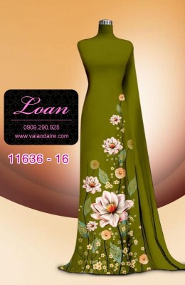 Vải áo dài hoa 3D-32443