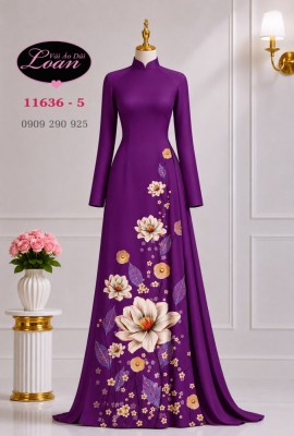 Vải áo dài hoa 3D-32443