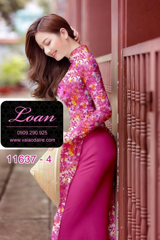 Vải áo dài hoa 3D