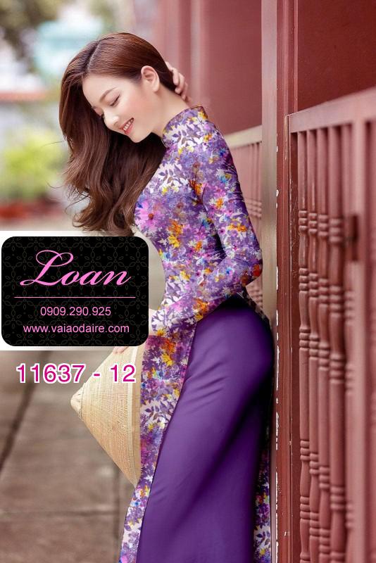 Vải áo dài hoa 3D