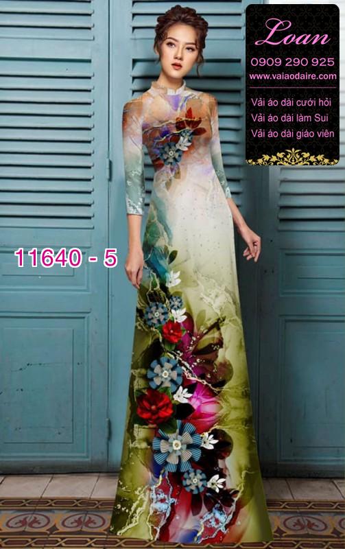 Vải áo dài hoa 3D