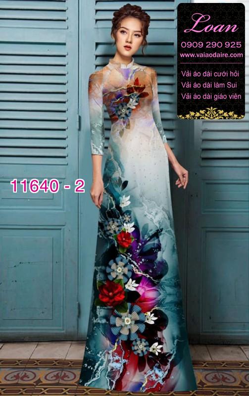 Vải áo dài hoa 3D