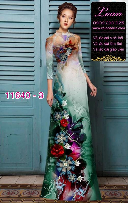 Vải áo dài hoa 3D
