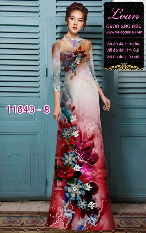 Vải áo dài hoa 3D