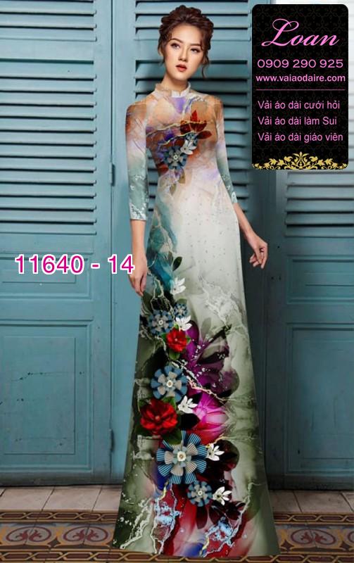Vải áo dài hoa 3D