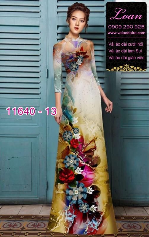 Vải áo dài hoa 3D