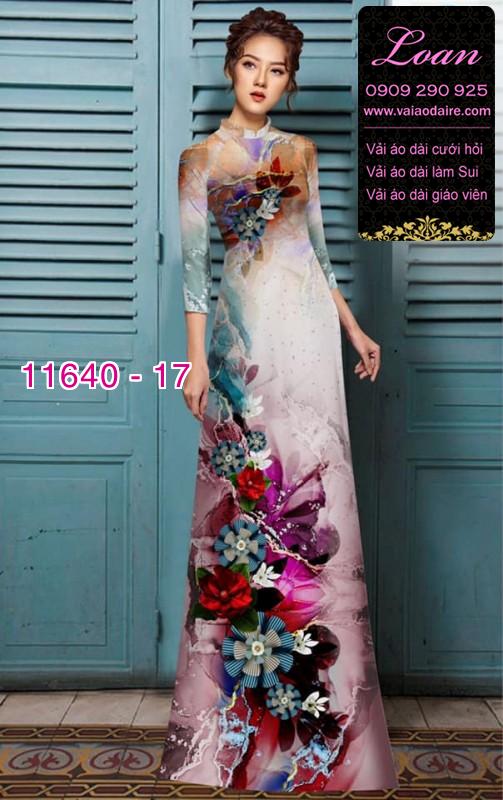 Vải áo dài hoa 3D