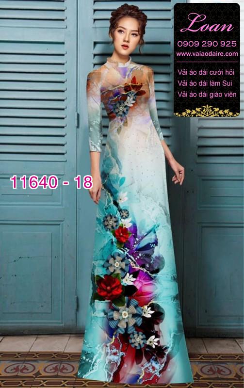 Vải áo dài hoa 3D
