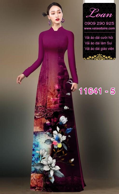 Vải áo dài hoa 3D
