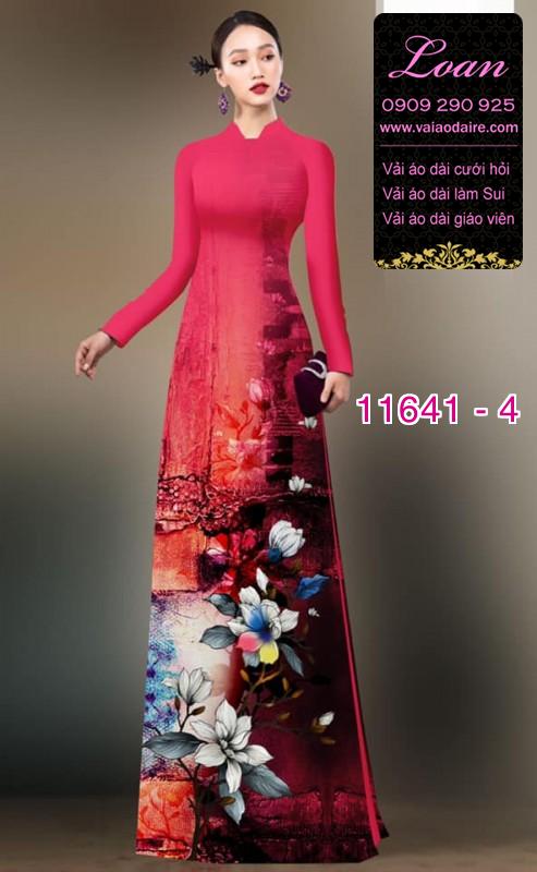Vải áo dài hoa 3D