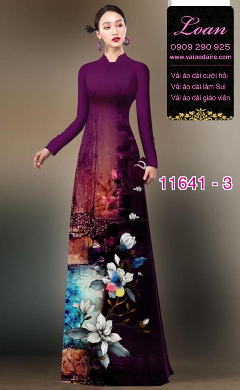 Vải áo dài hoa 3D