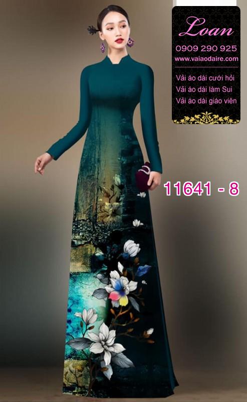 Vải áo dài hoa 3D