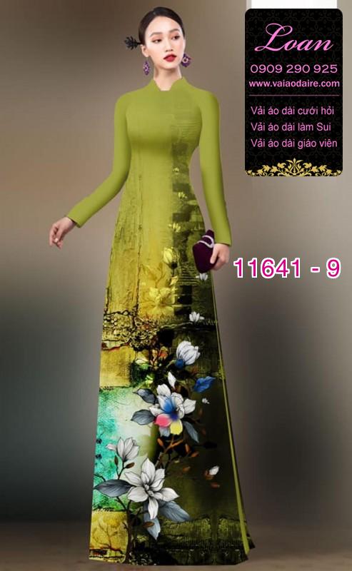 Vải áo dài hoa 3D