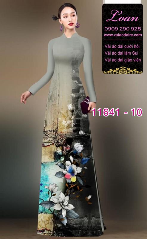 Vải áo dài hoa 3D