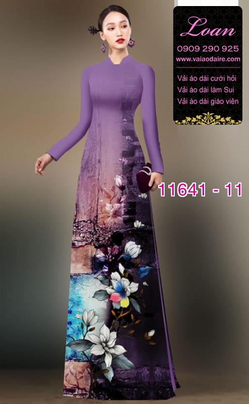 Vải áo dài hoa 3D