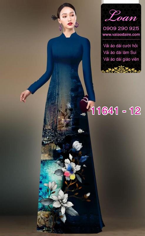 Vải áo dài hoa 3D