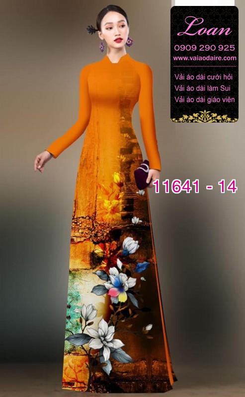 Vải áo dài hoa 3D