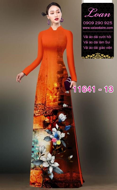 Vải áo dài hoa 3D
