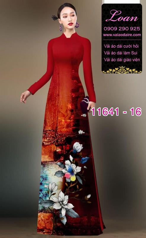 Vải áo dài hoa 3D