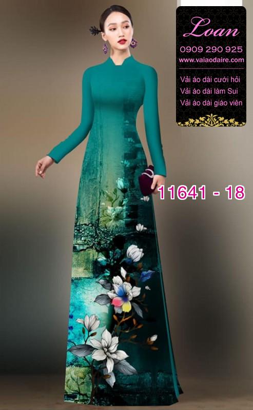 Vải áo dài hoa 3D